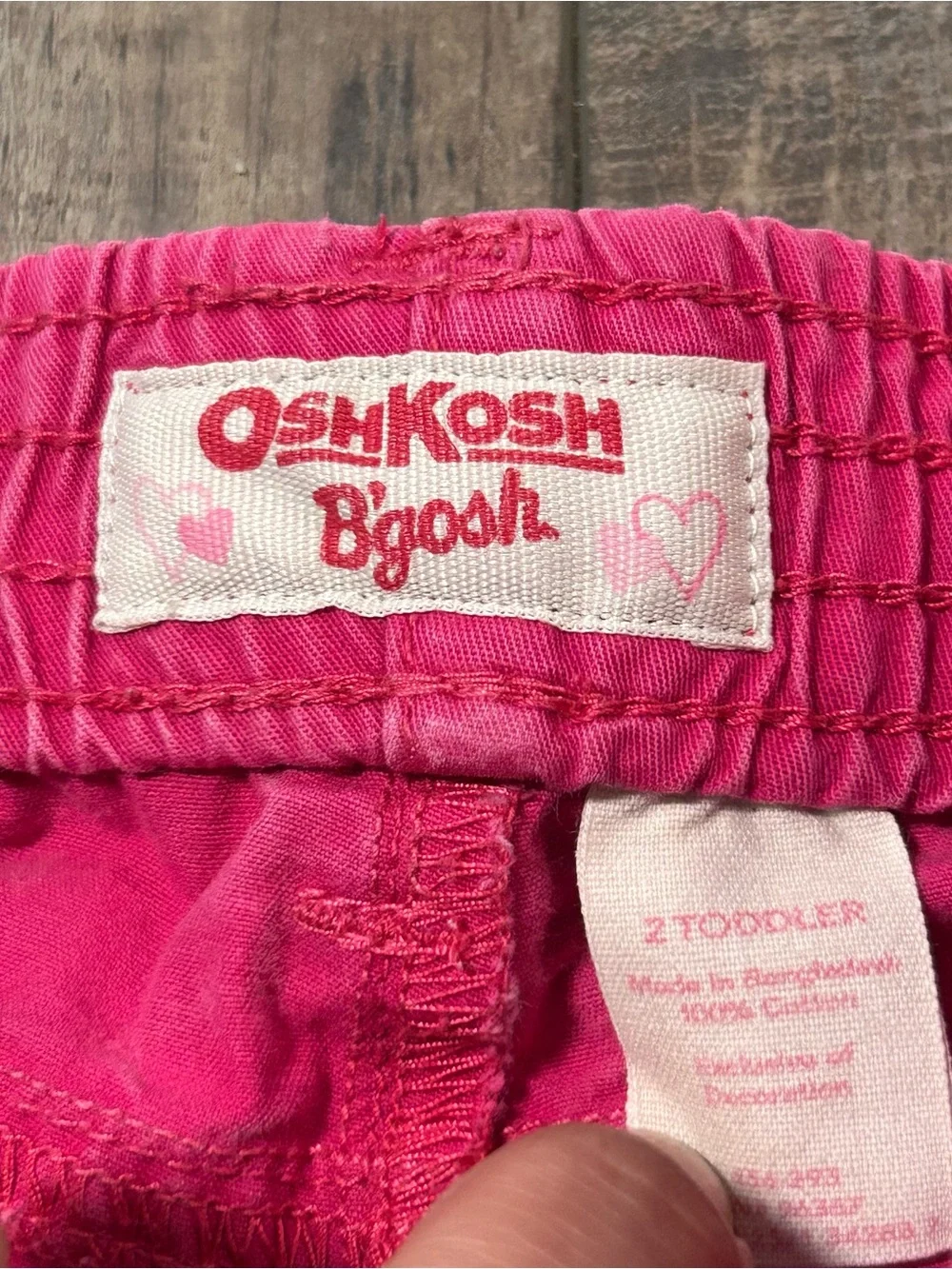 Oshkosh Girls Size 2 Toddler Pink Embroidered Logo Shorts
